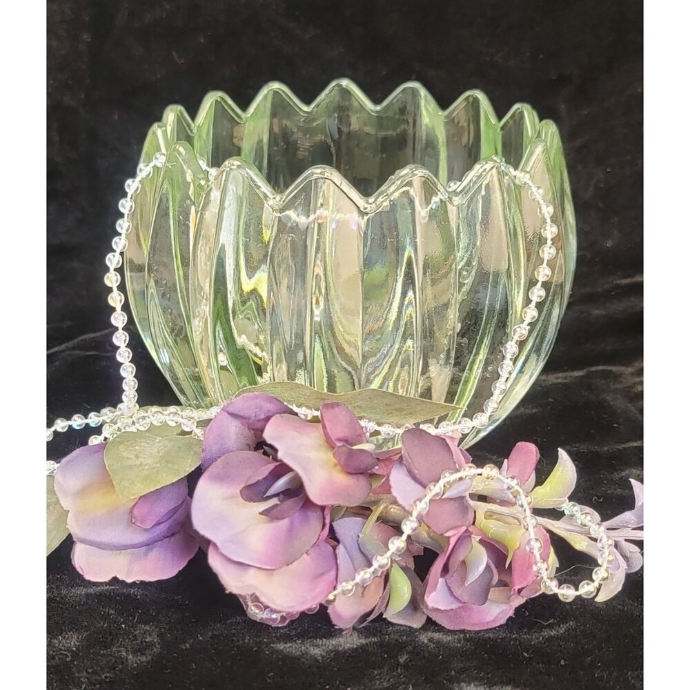 Vintage Indiana Glass Lotus Candleholder
